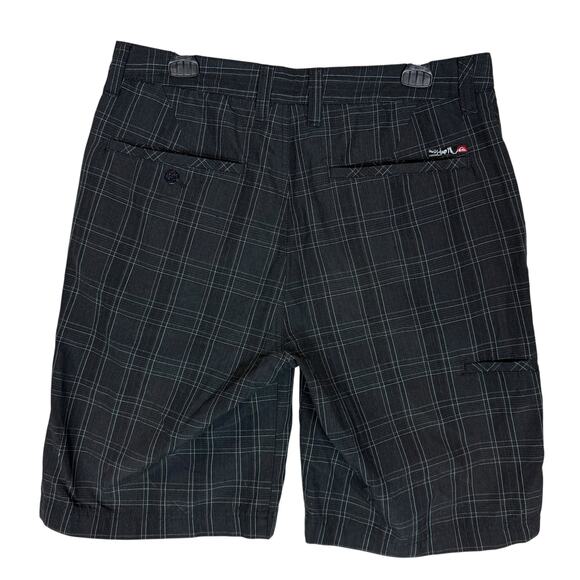 Quiksilver Shorts Men 38 Black Windowpane High-Rise Slash Pocket Classic Zip Fly - Picture 2 of 15